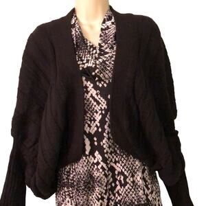 Vivienne Tam Brown Shrug Cardigan Sweater Woman Size Small Acrylic Long Sleeves